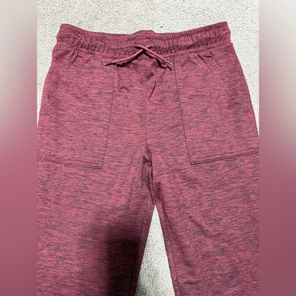 Boys Cozy Active Marl Jogger Pants - Burgundy